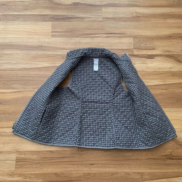 Chico’s Womens Reversible Vest Gray Houndstooth Pockets Size 1 USA 8 - Picture 4 of 9